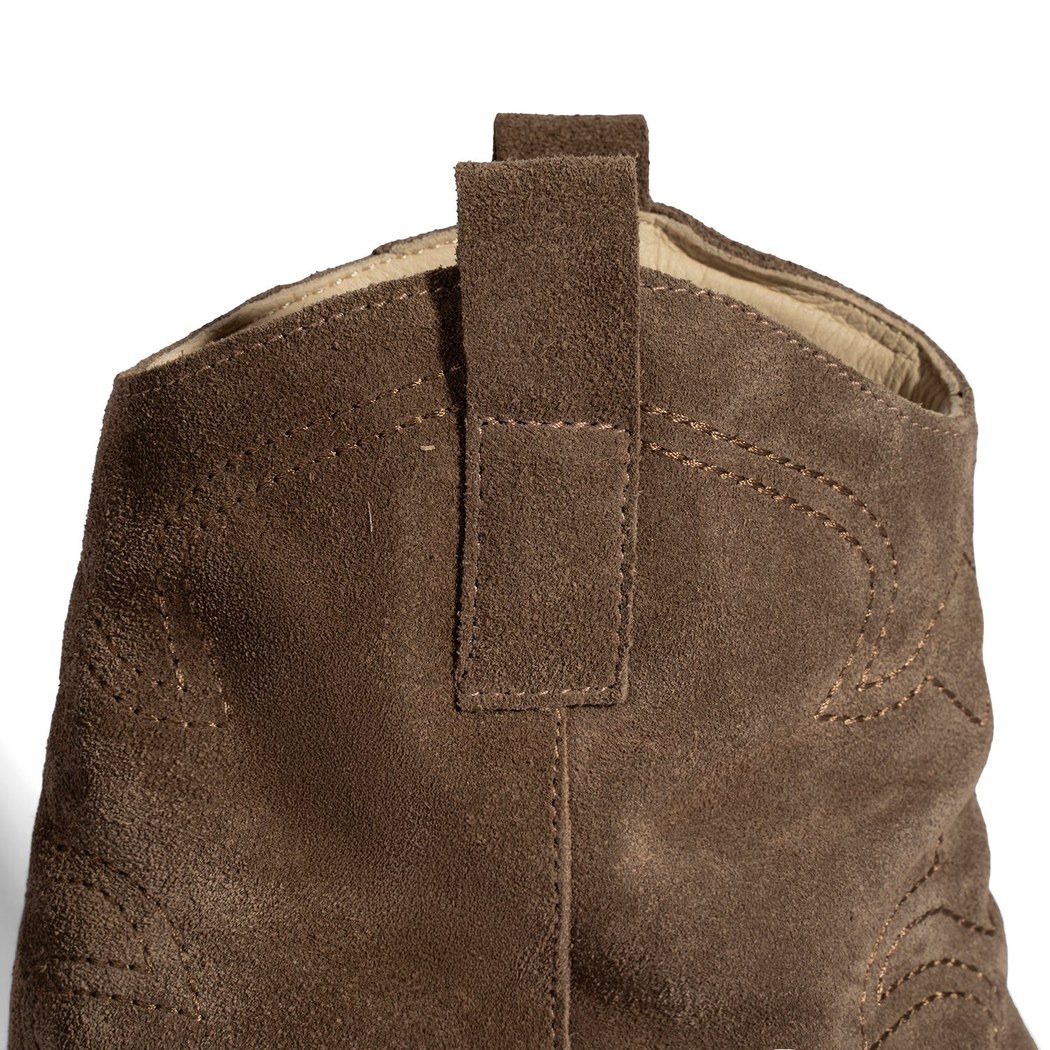 Kadın Vizon İşleme Detaylı Kalın Topuklu Bot