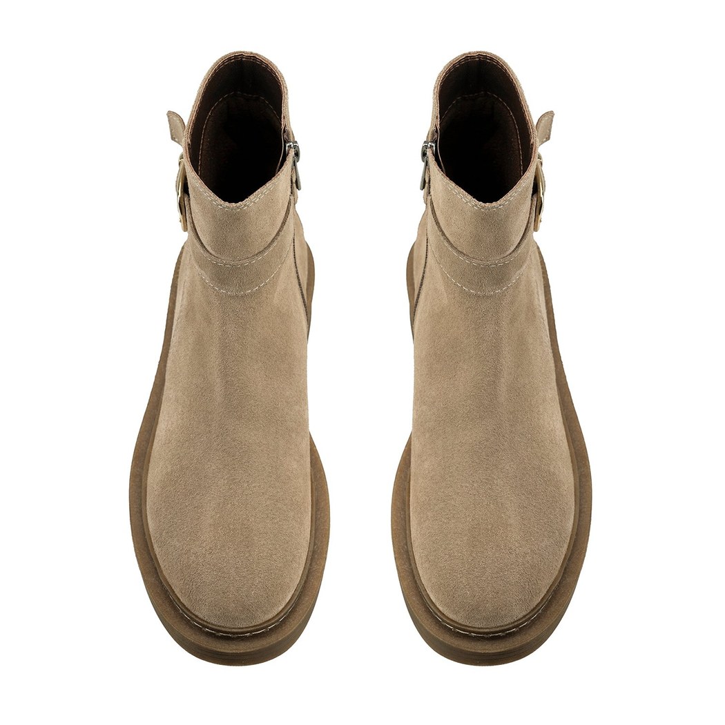 Kadın Vizon Kemer Aksesuarlı Süet Bot