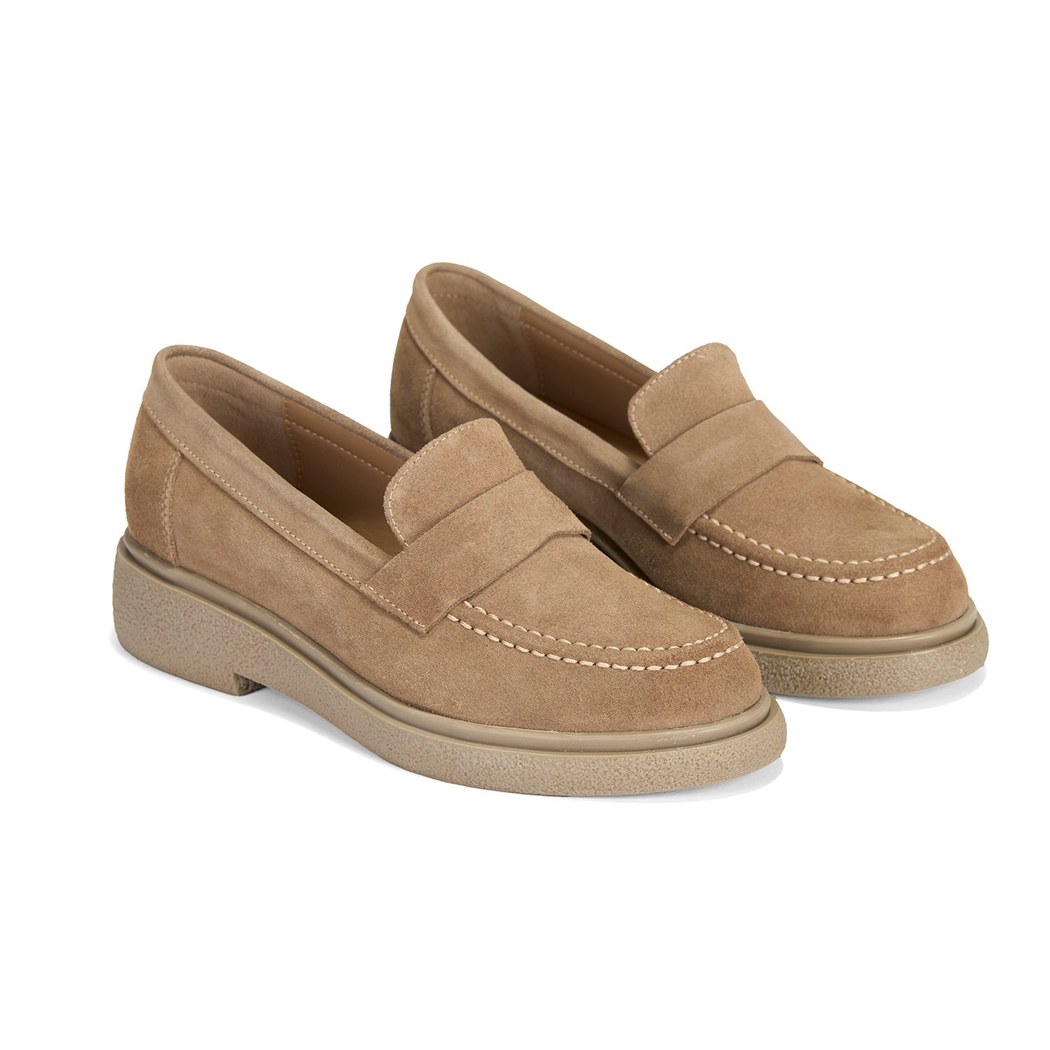 Kadın Vizon Süet Deri Loafer