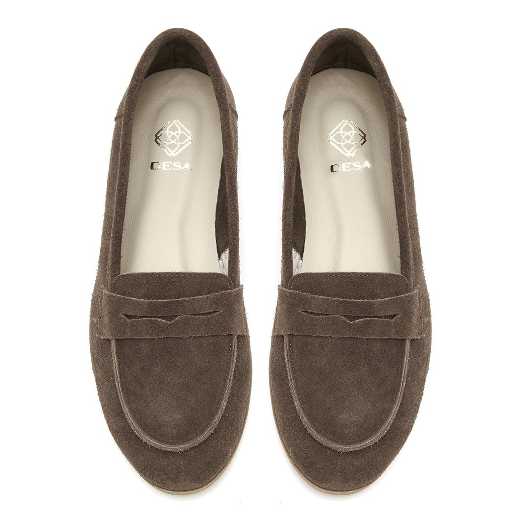 Kadın Vizon Süet Deri Loafer