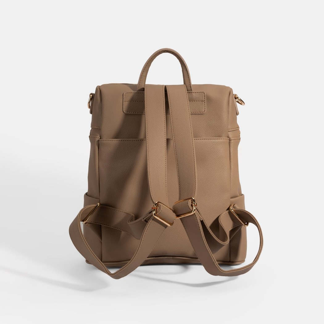 Kadın Vizon Süet Detaylı Fermuarlı Sırt Çantası