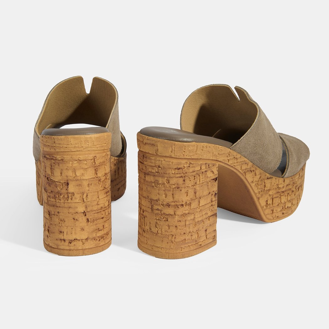 Kadın Vizon Süet Topuklu Terlik