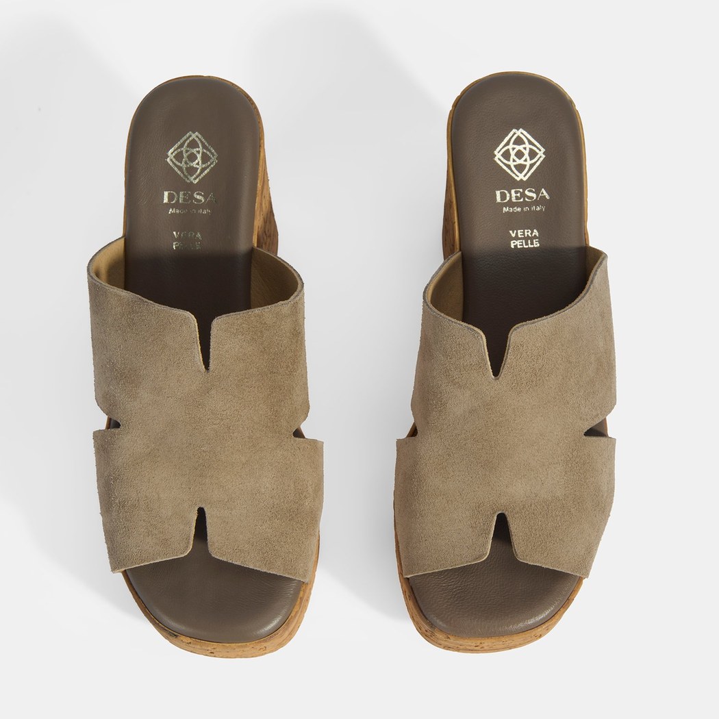 Kadın Vizon Süet Topuklu Terlik