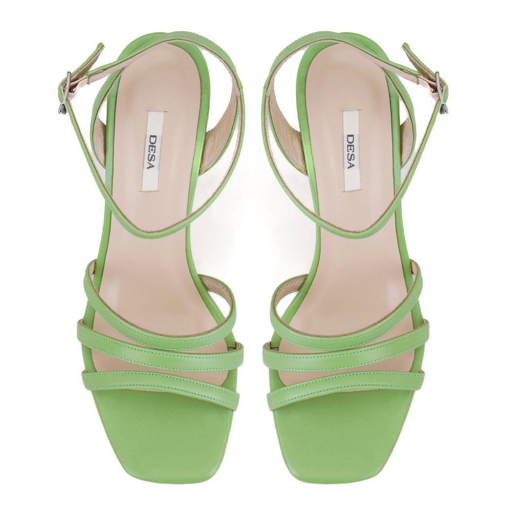 Kadın Yeşil Deri Abiye Sandalet