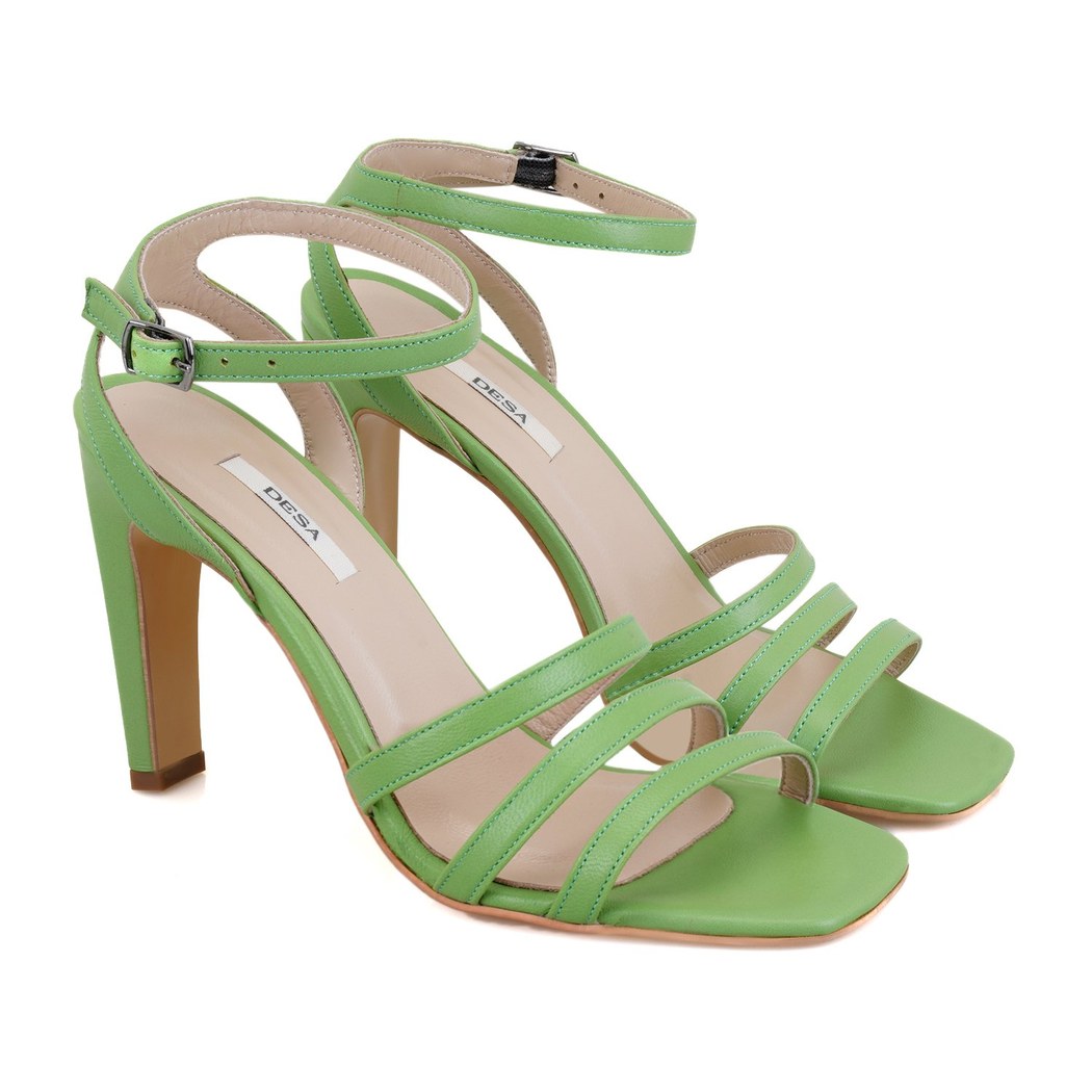 Kadın Yeşil Deri Abiye Sandalet