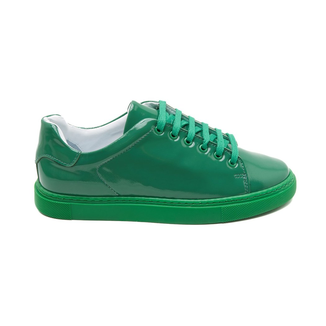 Kadın Yeşil Rugan Deri Spor Ayakkabı