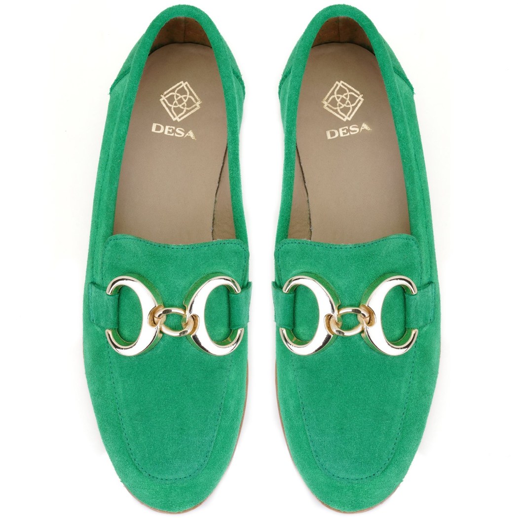 Kadın Yeşil Süet Deri Loafer