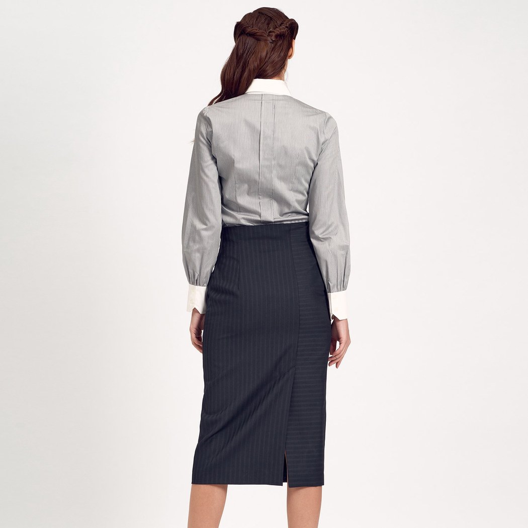 Kadın Yüksek Bel Yırtmaçlı Etek