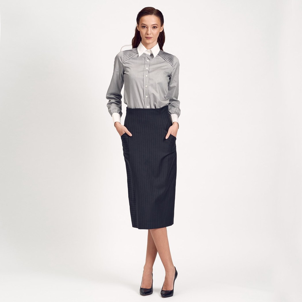 Kadın Yüksek Bel Yırtmaçlı Etek