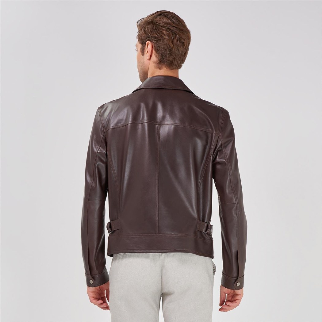 Kahve Aimone Erkek Deri Ceket