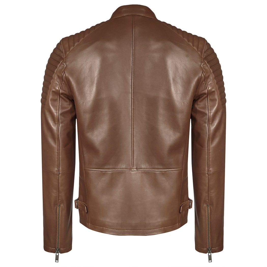 Kahve Barsanofio Erkek Deri Mont