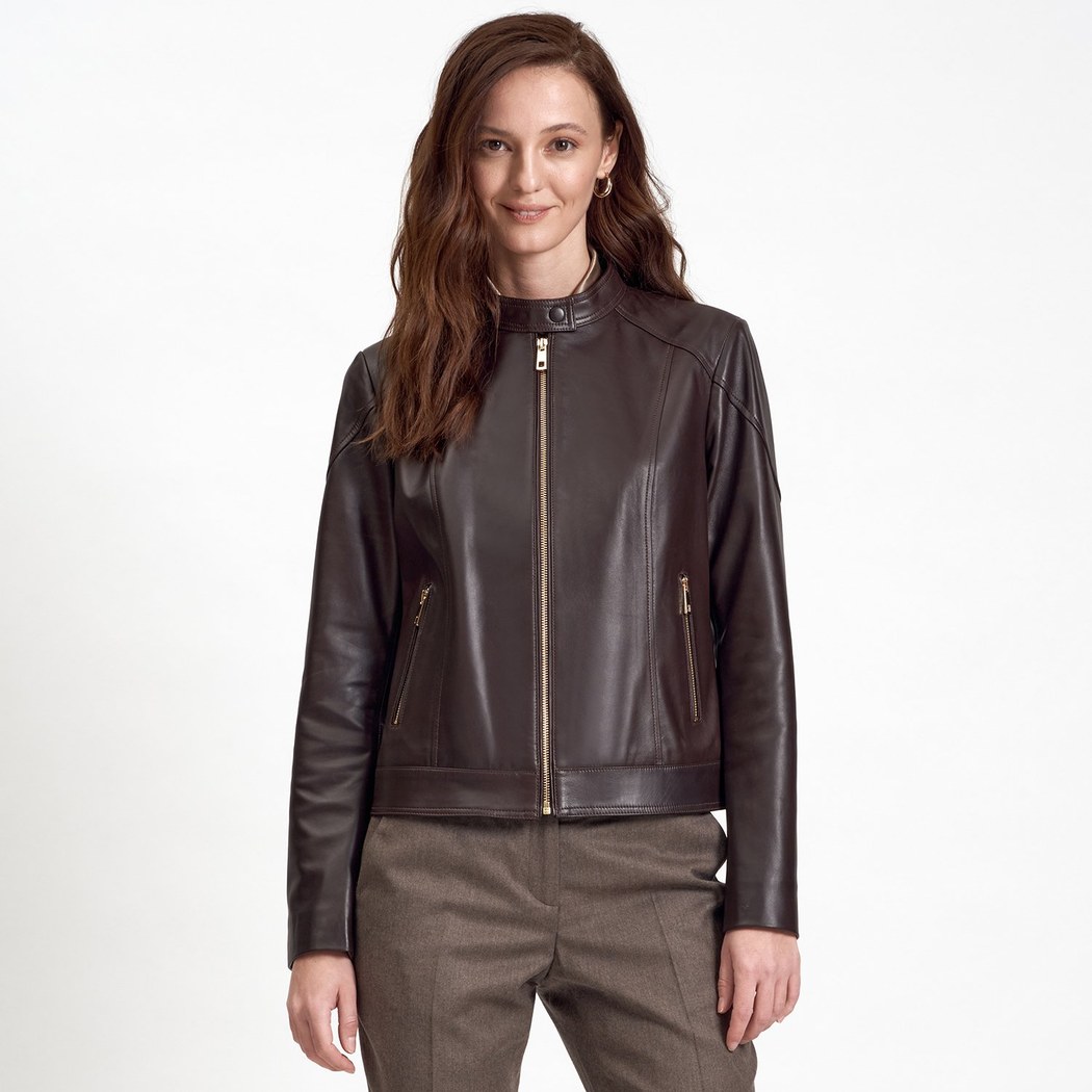 Kahve Carlina Kadın Deri Mont