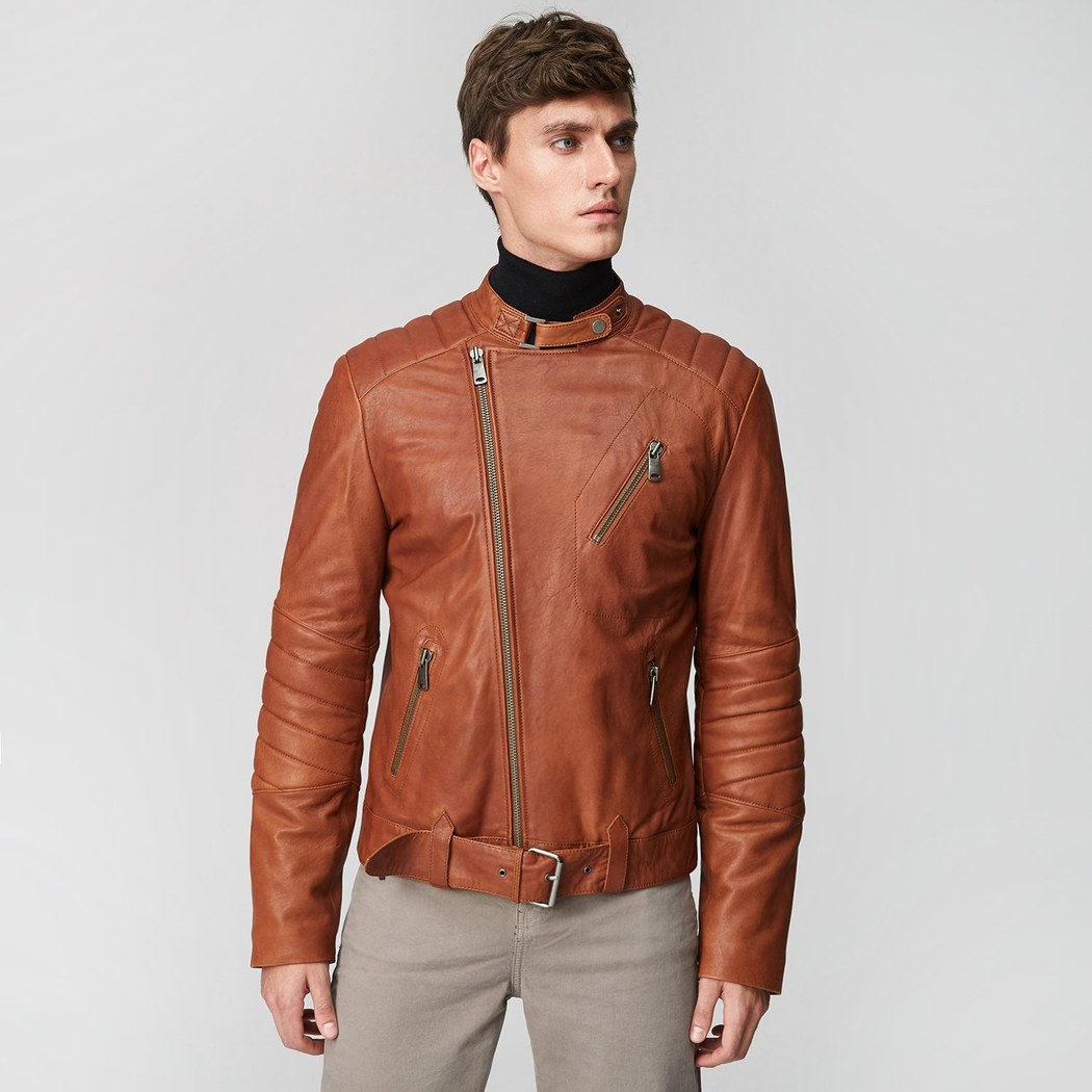 Kahve Colombano Erkek Deri Mont