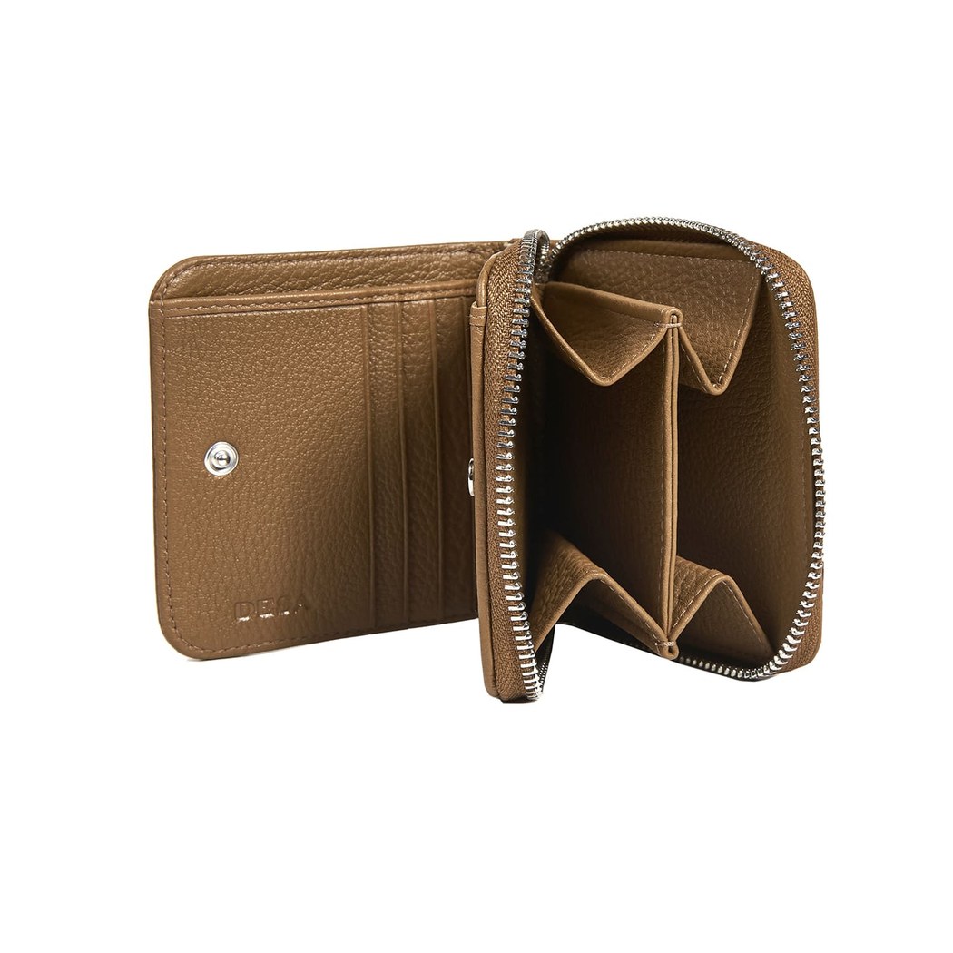 Kahve D Logolu Kadın Deri Cüzdan