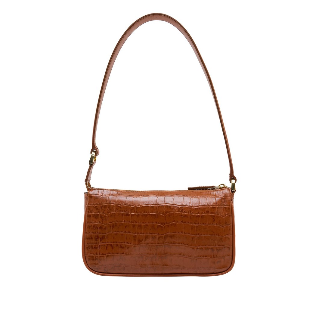 Kahve Dativ Kadın Deri Omuz Askılı Çanta