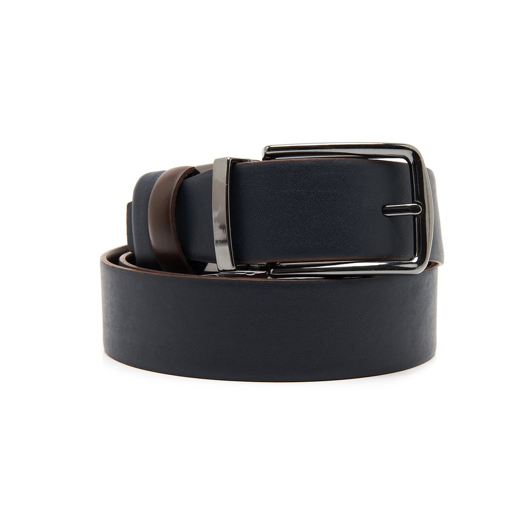 Kahve Erkek Çift Taraflı Deri Kemer