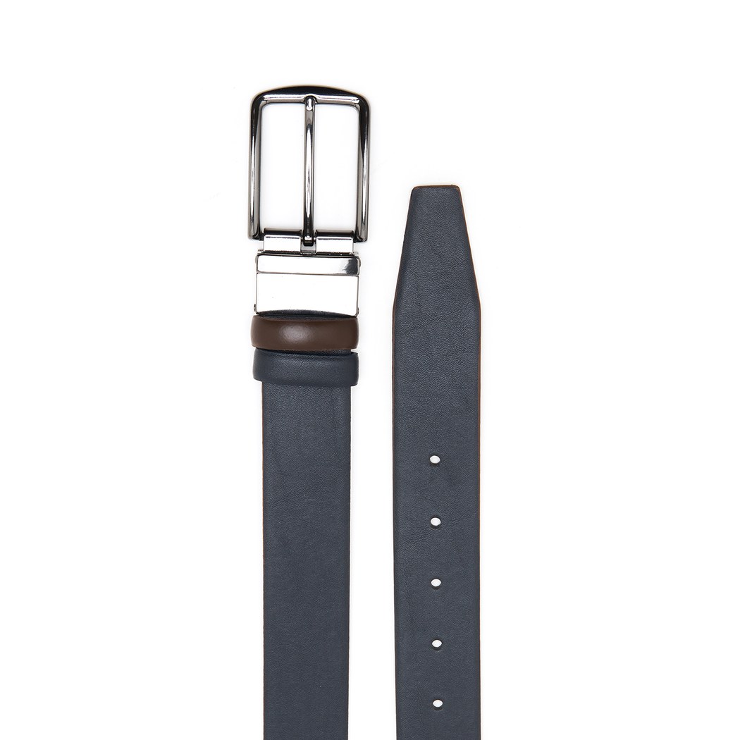 Kahve Erkek Çift Taraflı Deri Kemer