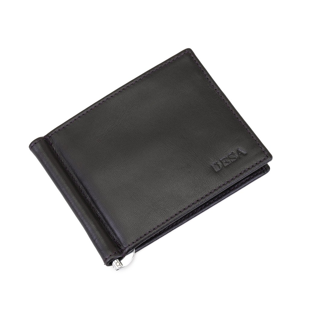 Kahve Erkek Para Klipsli Deri Cüzdan / Kartlık