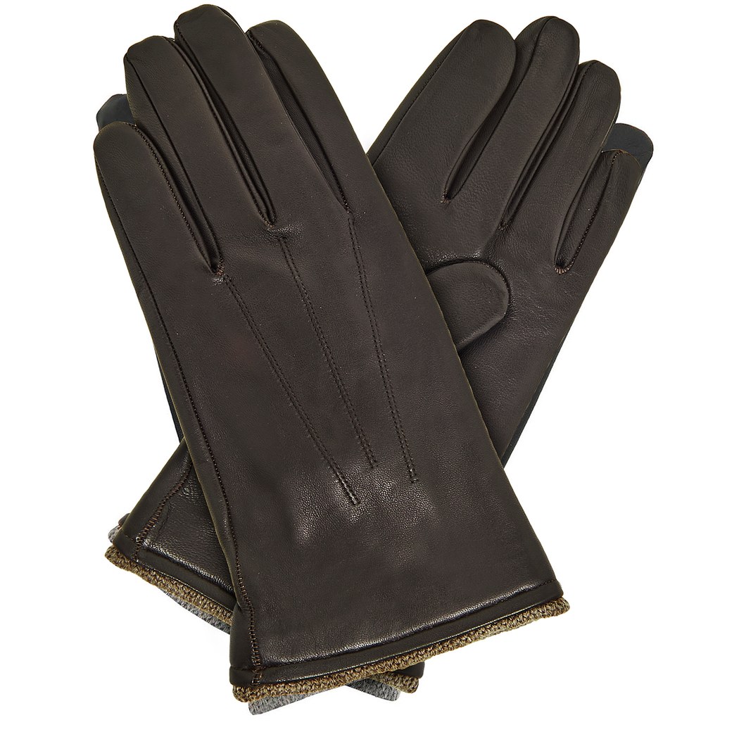 Kahve Erkek Yünlü Deri Eldiven