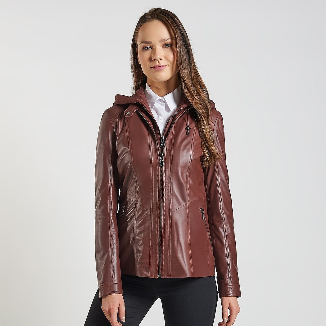 Kahve Fianna Kadın Deri Mont