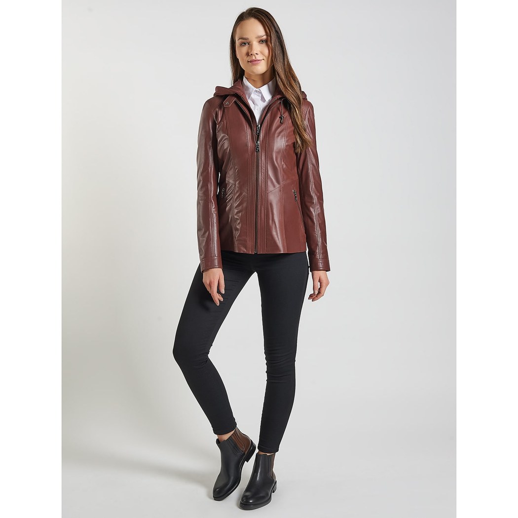 Kahve Fianna Kadın Deri Mont