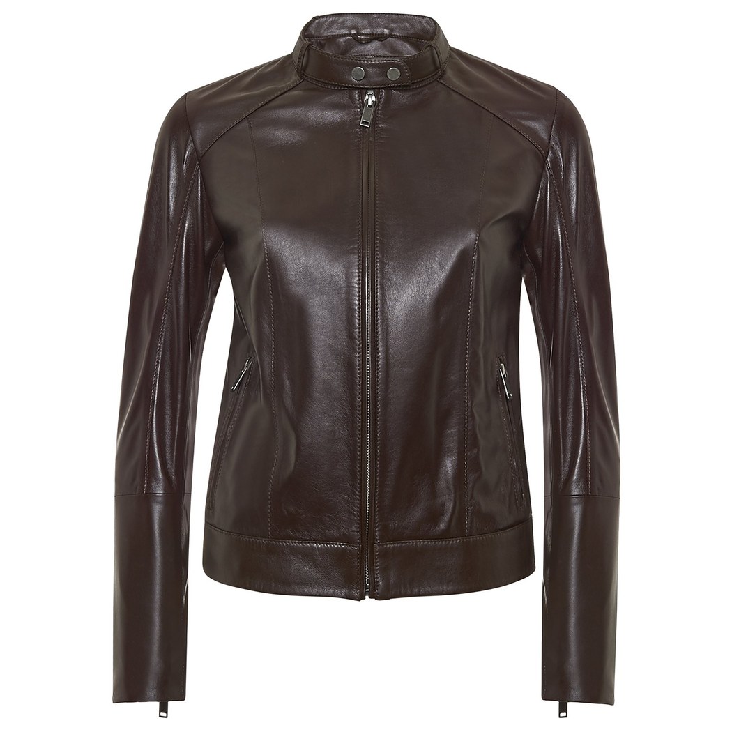 Kahve Gema Kadın Deri Ceket