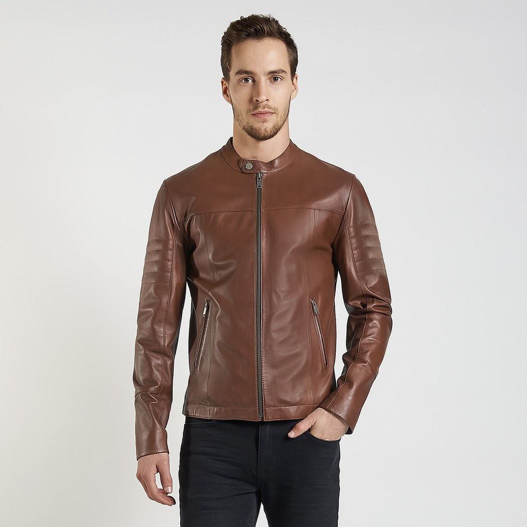 Kahve Jak Erkek Deri Ceket