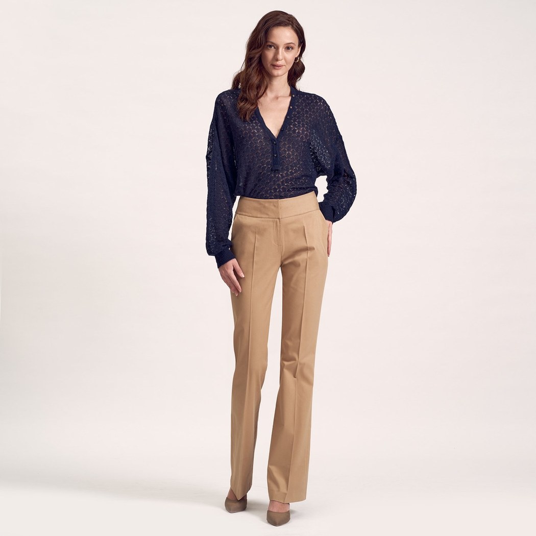 Kahve Kadın Dokuma Pantolon