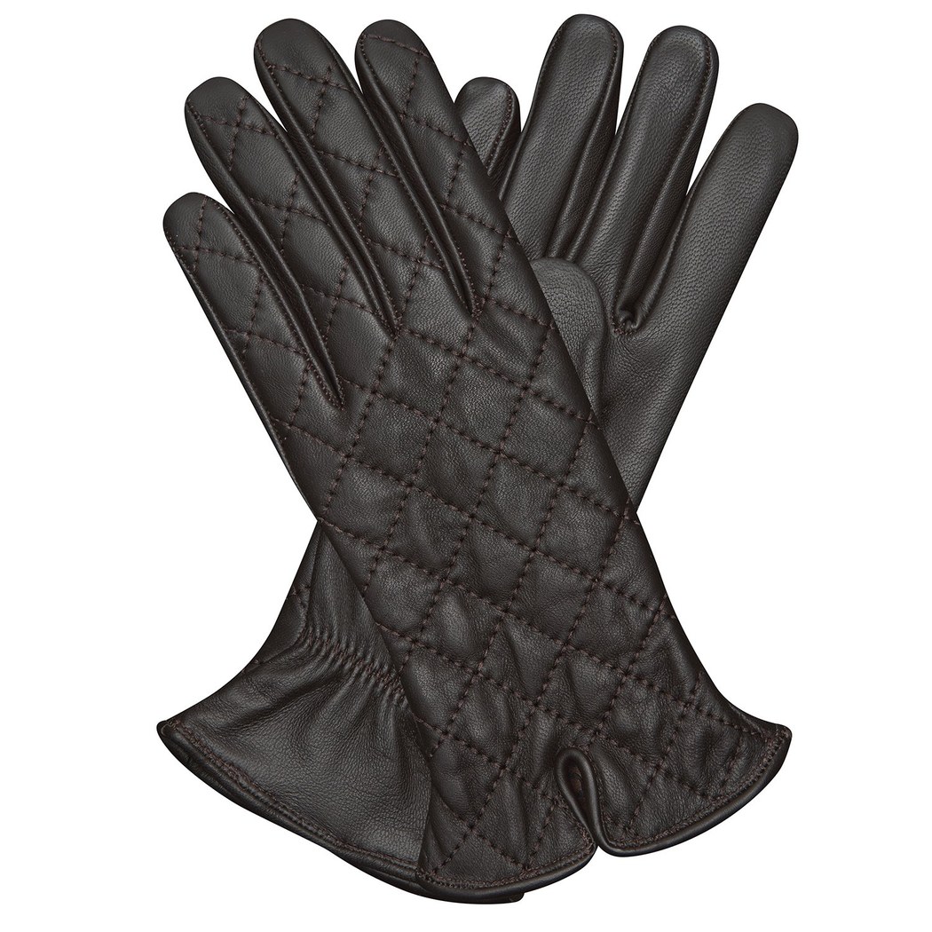 Kahve Kadın Kapitone Deri Eldiven