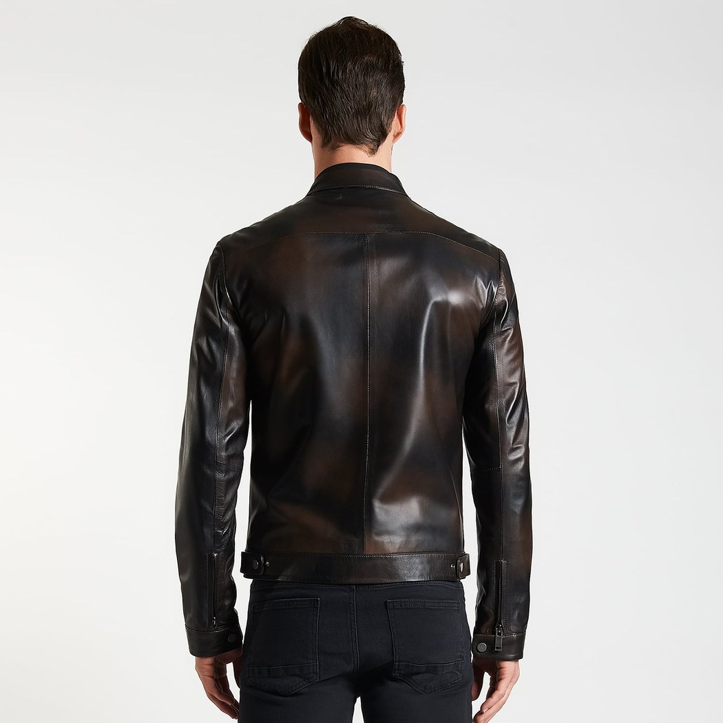 Kahve Kieran Erkek Deri Mont