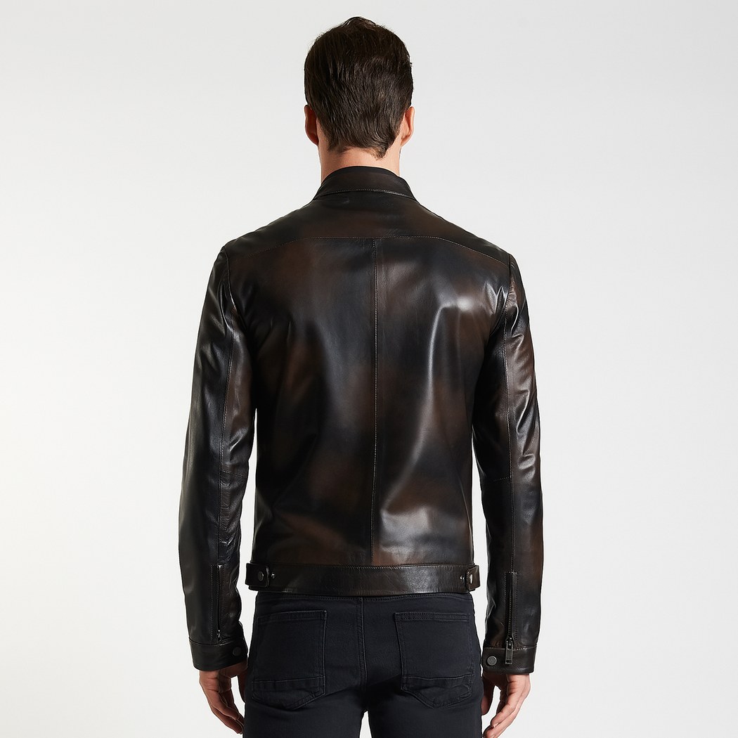 Kahve Kieran Erkek Deri Mont