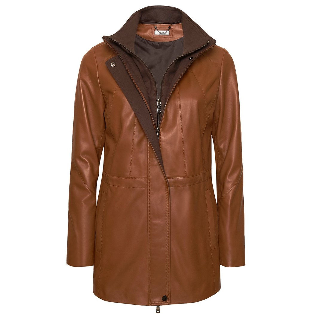 Kahve Laila Kadın Deri Mont