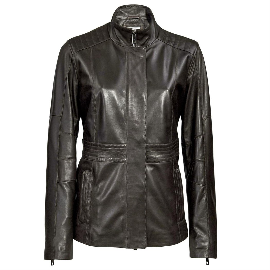 Kahve Linda Kadın Deri Kaban