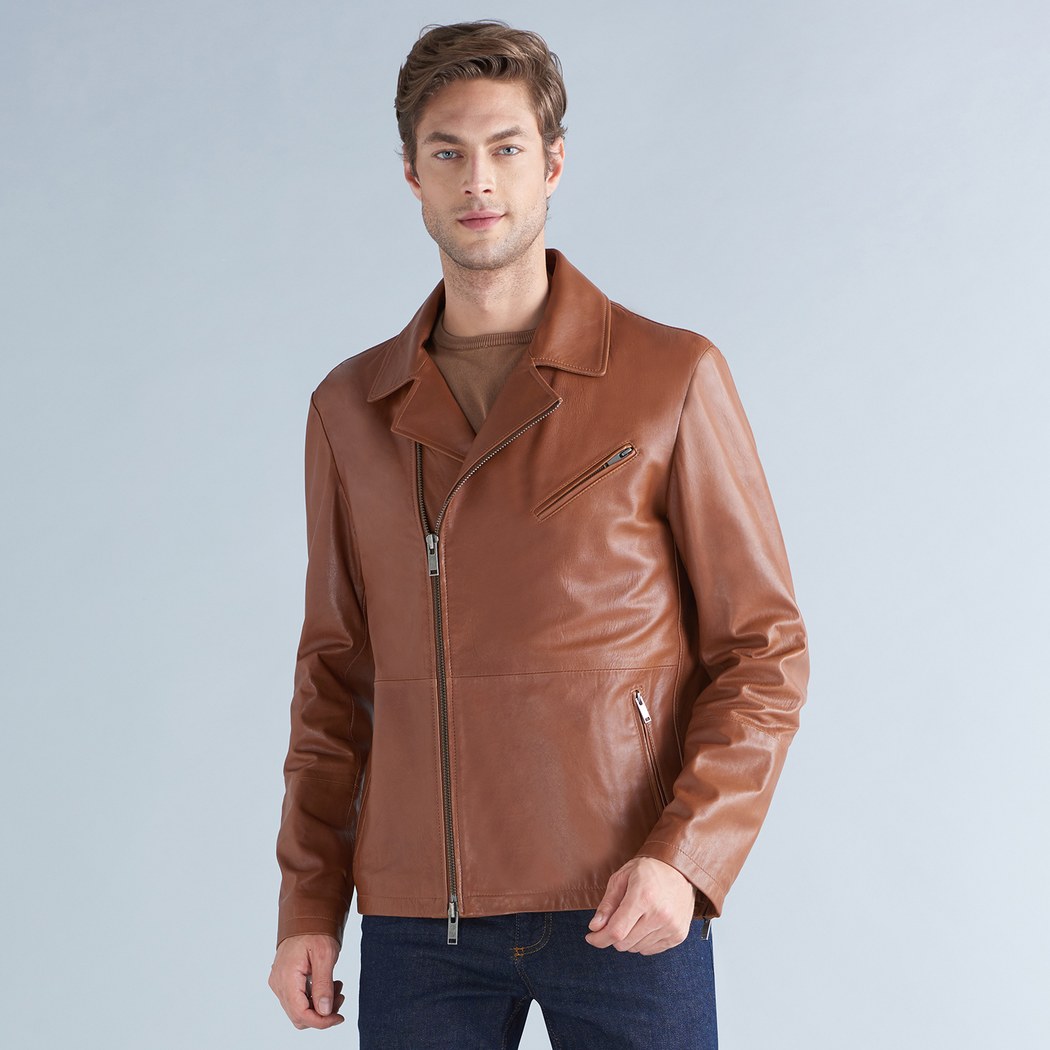 Kahve Luca Erkek Deri Mont