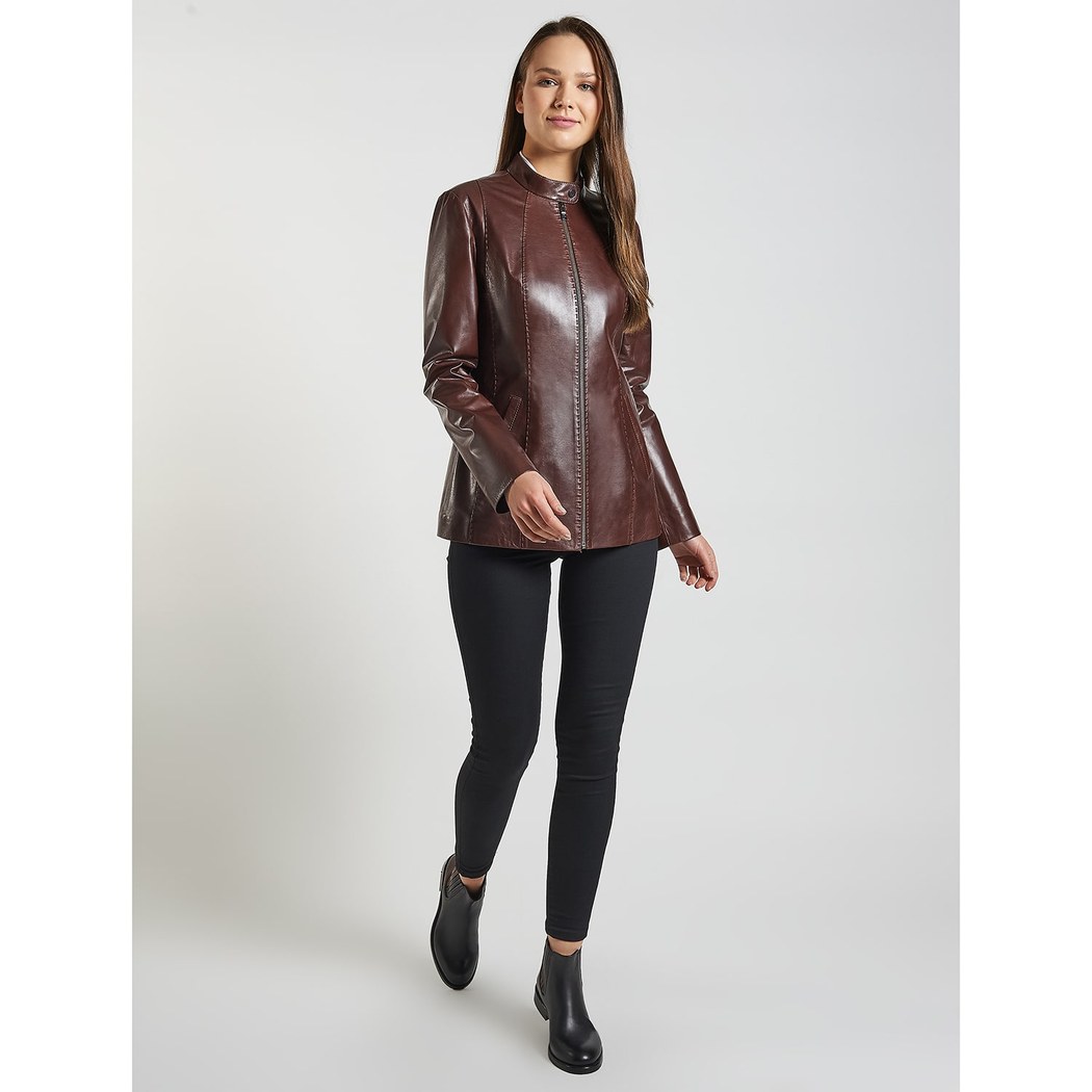 Kahve Marya Kadın Deri Ceket