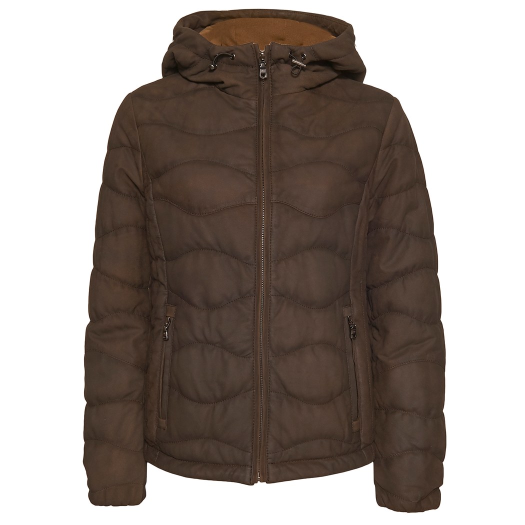 Kahve Nieve Kadın Nubuk Şişme Mont