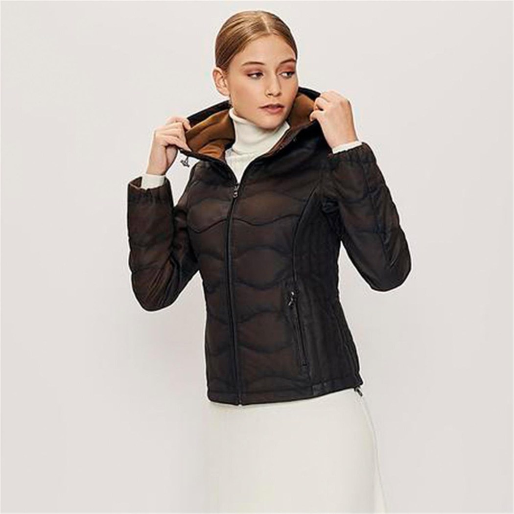 Kahve Nieve Kadın Nubuk Şişme Mont