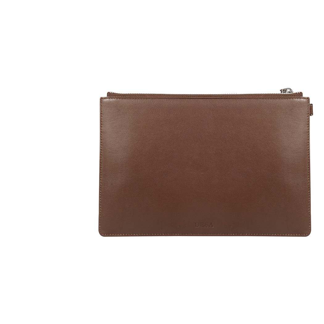 Kahve Oklu Kadın Deri Clutch