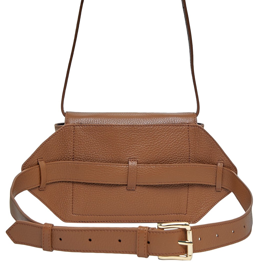 Kahve Rose Kadın Deri Bel Çantası