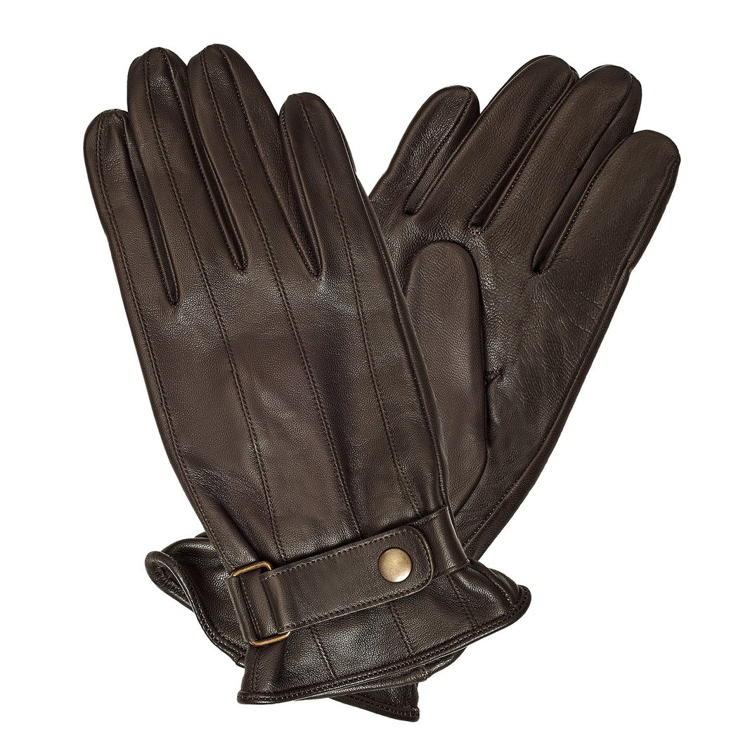 Kahve Tokalı Erkek Deri Eldiven