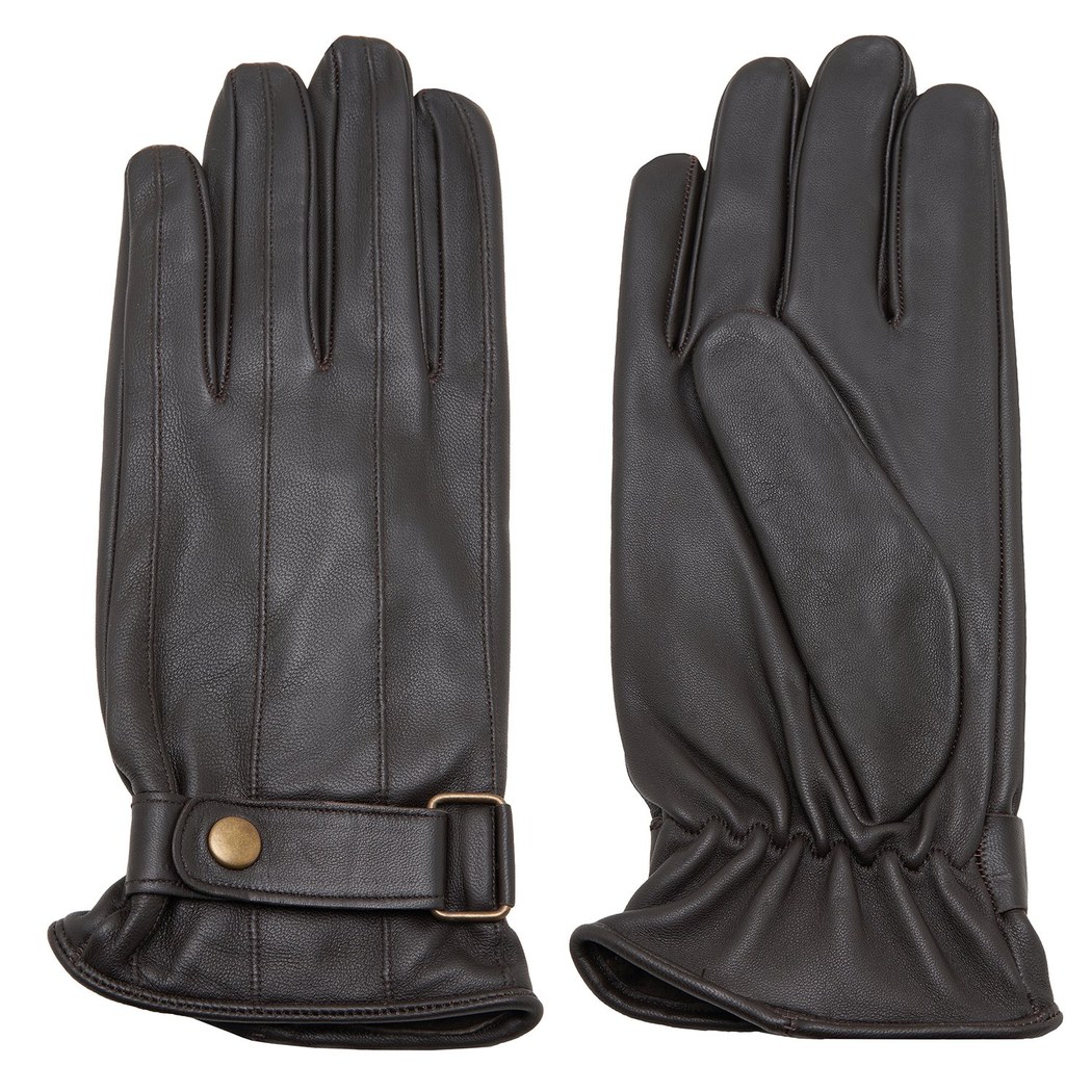 Kahve Tokalı Erkek Deri Eldiven