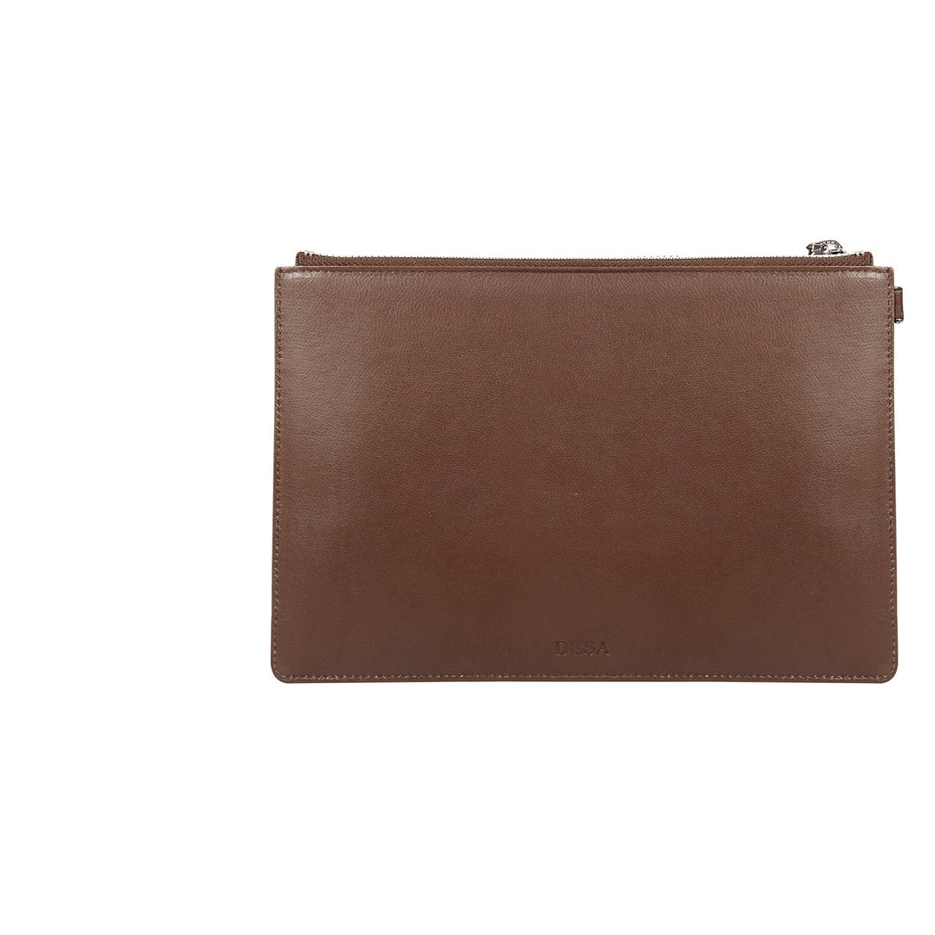 Kahve Yıldızlı Kadın Deri Clutch