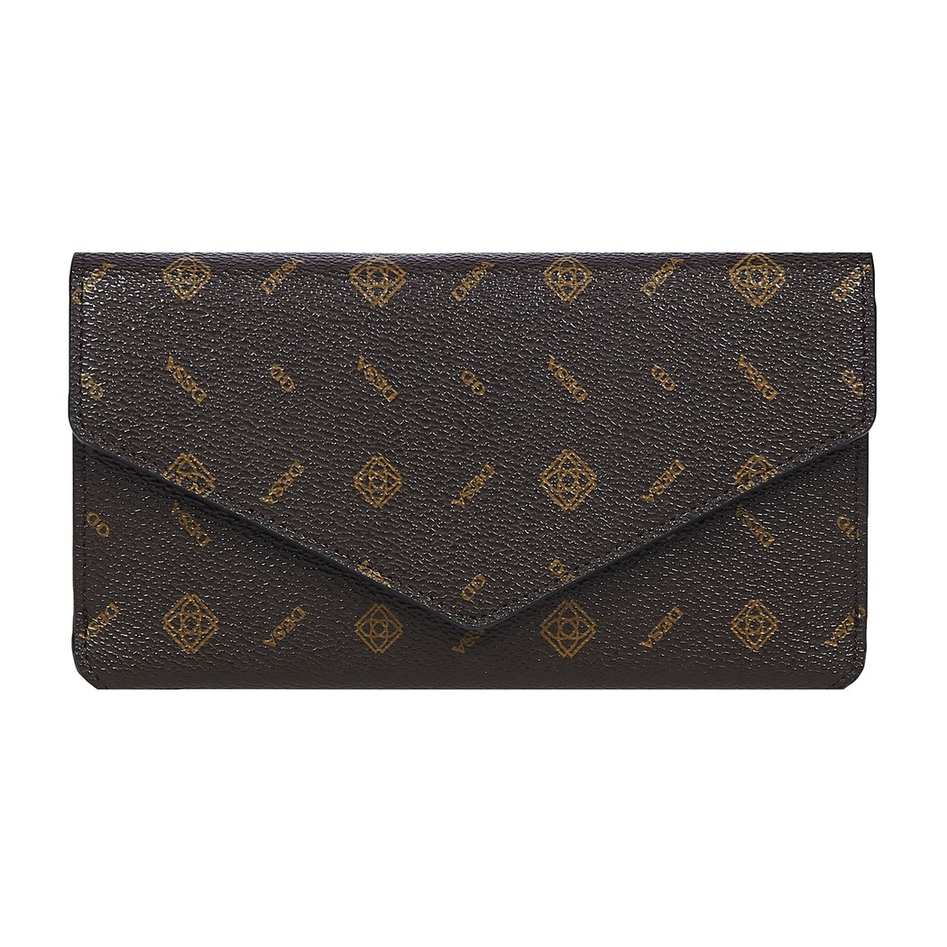 Kahve Zarf Monogram Kadın Cüzdan