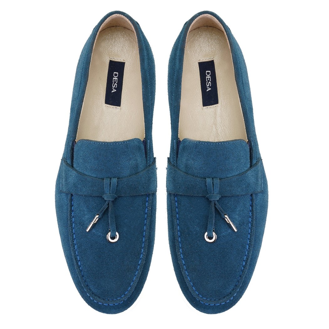 Kaitlin Mavi Erkek Süet Deri Loafer