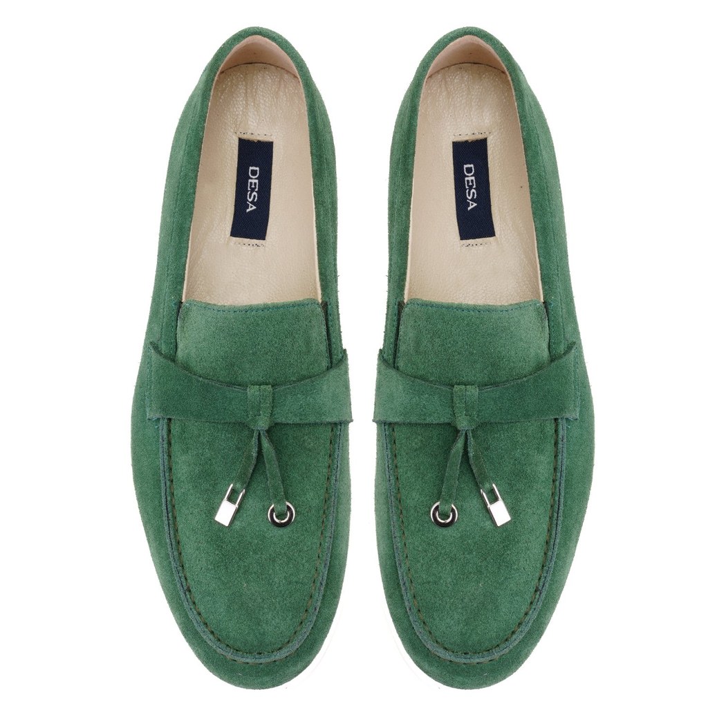 Kaitlin Yeşil Erkek Süet Deri Loafer