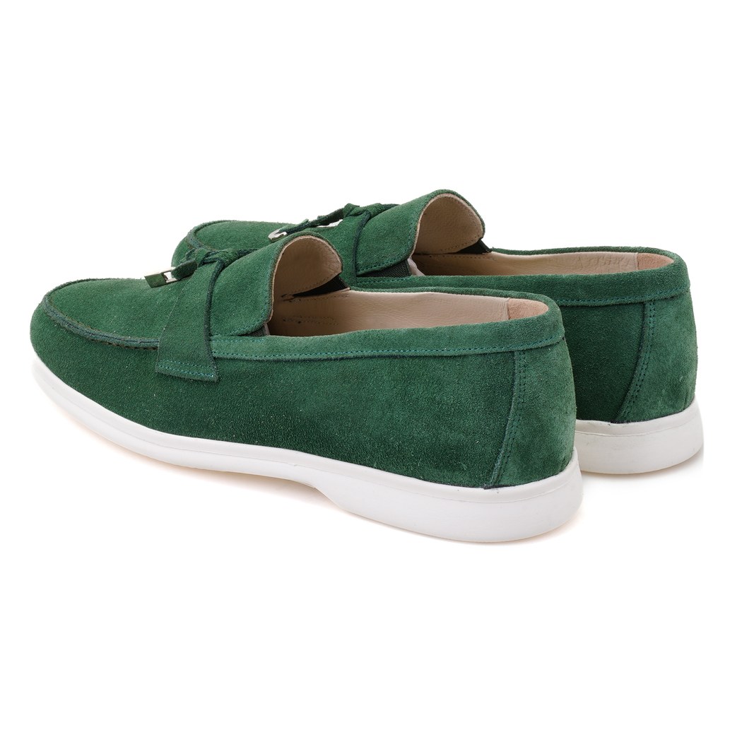 Kaitlin Yeşil Erkek Süet Deri Loafer