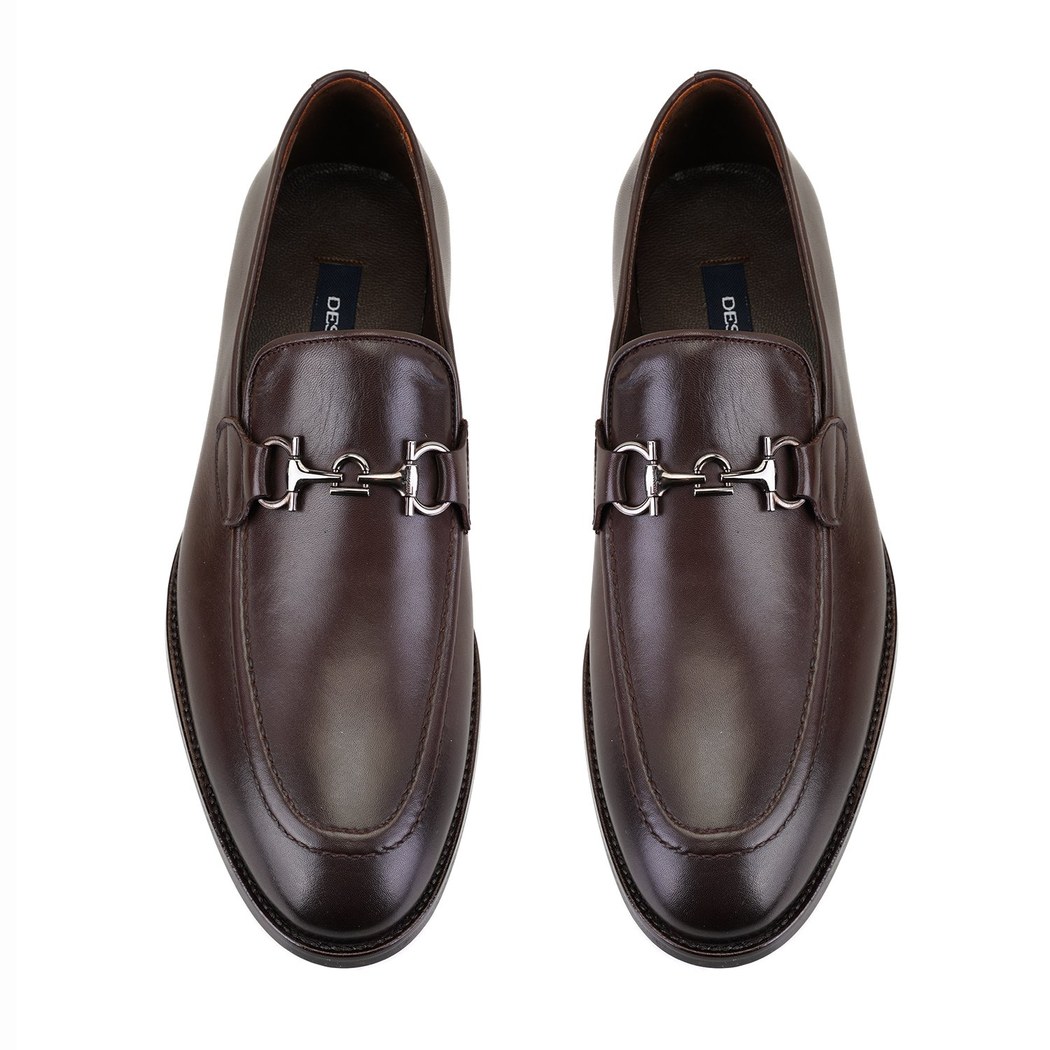 Kane Kahve Erkek Toka Aksesuarlı Deri Klasik Ayakkabı