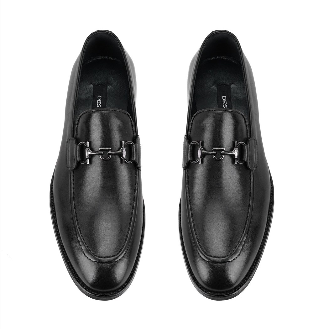 Kane Siyah Erkek Toka Aksesuarlı Deri Klasik Ayakkabı