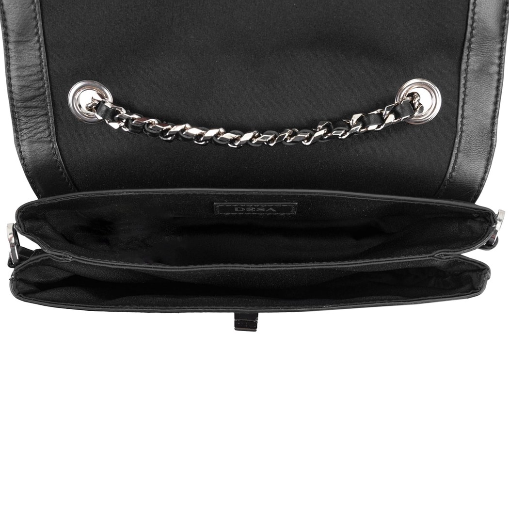 Karla Siyah Kadın Deri Omuz Çantası