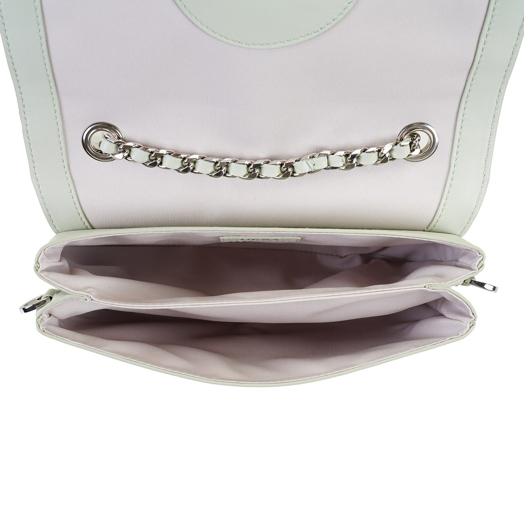 Karla Yeşil Kadın Deri Omuz Çantası